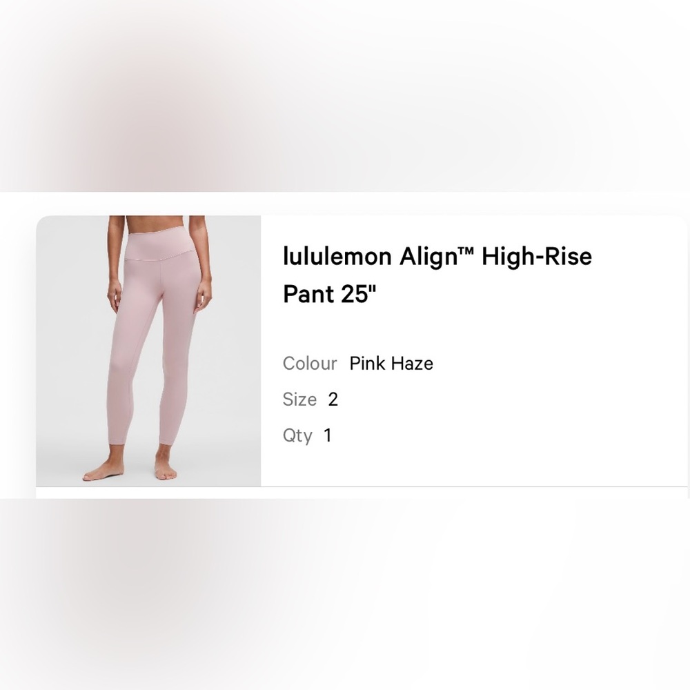 lululemon athletica Align High-Rise Pant 25" in Pink Haze
